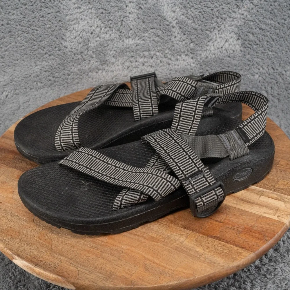 Chaco Mega Z/Cloud Men's Sandal US 12 Black/Gray Adjustable Nylon Straps